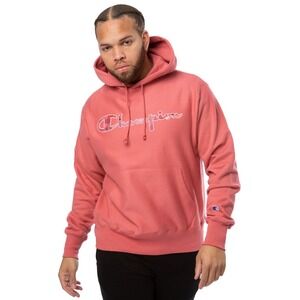 CHAMPION REVERSE WEAVE PULLOVER HOODIE LARGE DARK PINK‎
